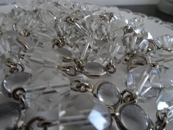 Vintage 49.5" Flapper Length Faceted Crystal and … - image 10
