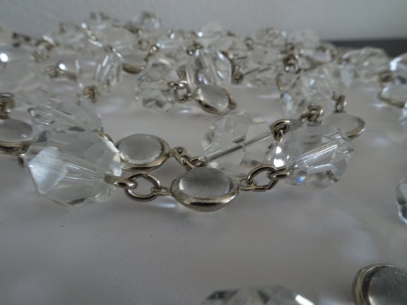 Vintage 49.5" Flapper Length Faceted Crystal and … - image 3