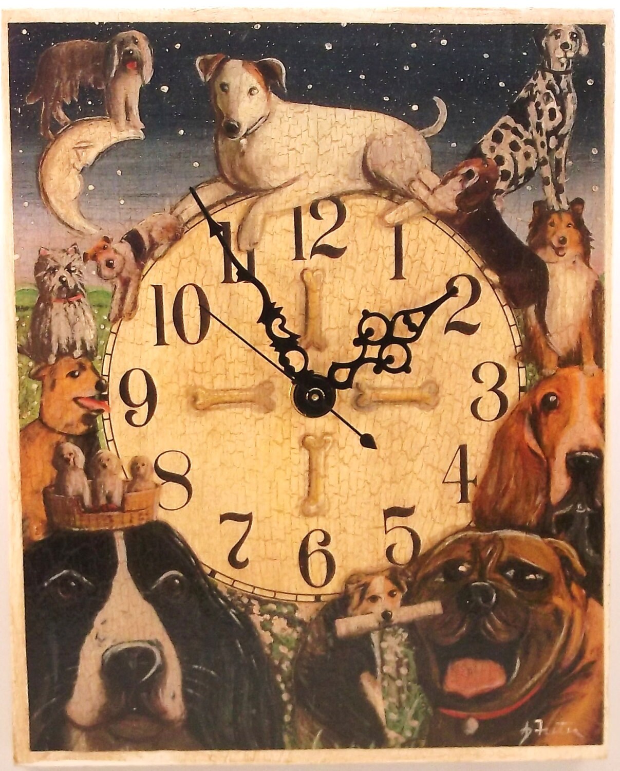 Dogs Clock Etsy
