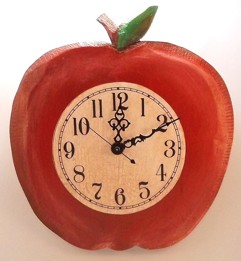 Apple Clock Etsy