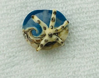 Blue Starfish Lentil Bead