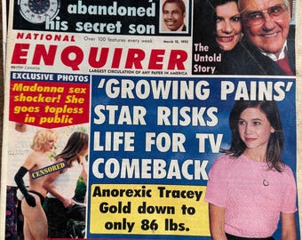 National Enquirer Tabloid Magazines (Madonna, Ed Bradley, Tracey Gold)