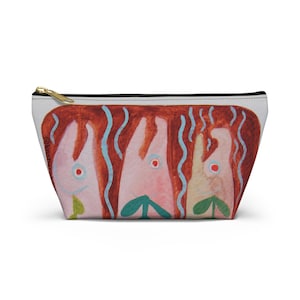 Accessoire Beutel, Alaska Lachs Watercolor Design von Jennifer Kosharek, Wunderliche Angelausrüstung, Makeup Tasche, Reißverschluss Beutel, Travel Organizer,