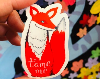 Fox Tame Me  vinyl sticker designed by Kosharek Art | the little prince sticker | laptop sticker | red fox slap | friendship sticker
