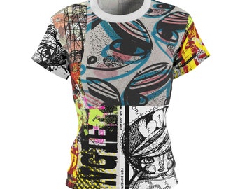 Street Art Stencil | Sticker | slap | Wearable Art | Women's AOP Cut & Sew Tee by Kosharek Art