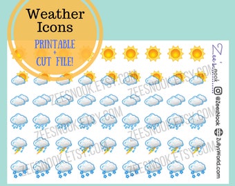 Weather Icons - Printable with Cut File