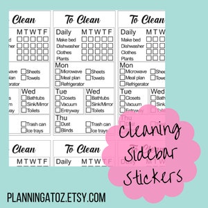 Cleaning Schedule Sticker Printable image 1