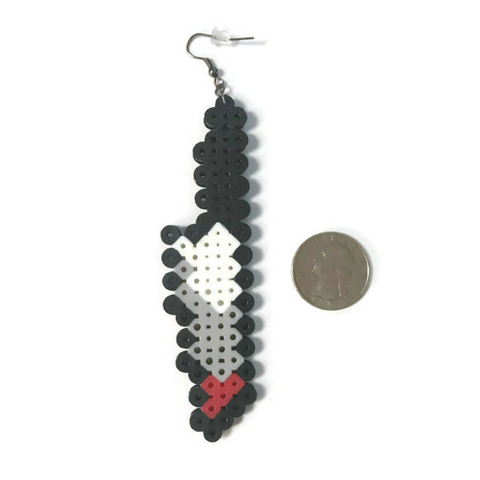 Pixel Bloody Knife Earrings Perler Beads, Hama Beads, Fuse Beads, Pixel