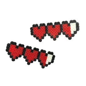 Zelda Heart Hair Clips - Mini Perler Beads, Mini Hama Beads, Fuse Beads, Hair Clips, Kewlery, Emoji Jewelry, Girl Gift