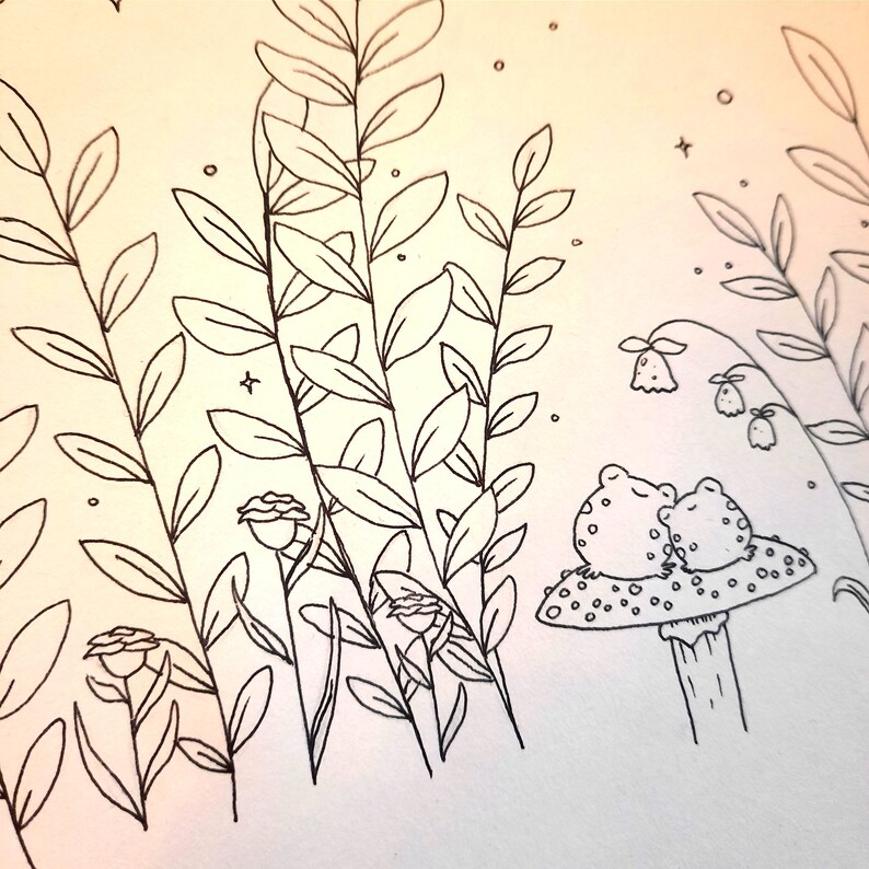 Nature Lovers - Gesigneerde Originele Inkttekening - 21,1 x 21 cm afbeelding 7