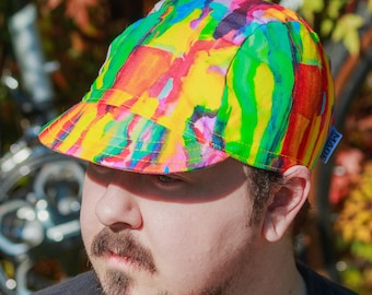 Impasto Rainbow Cycling Cap, Hand crafted in the USA