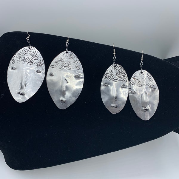 Silver face mask earrings