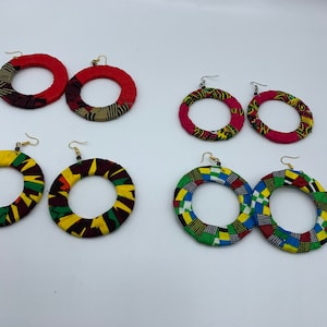 Ankara round earrings