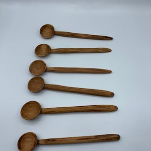 5, 6 ,7, and 8 inch long eating wooden spoons