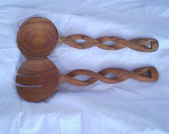 Twisted wooden spoons