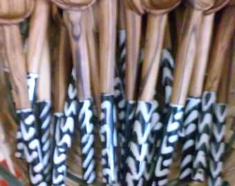 Handmade Wooden tea spoons with a Cow Bone Handle