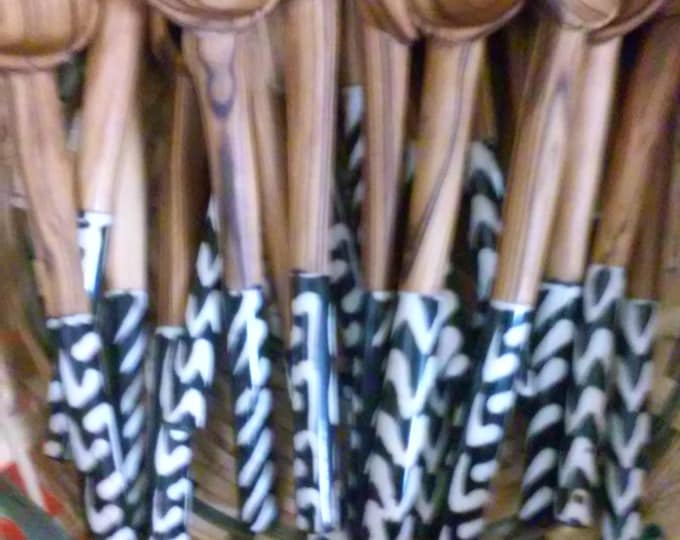 Beaded Olive Wood Scoops //african Goods, African Spoons, Wood Spoons