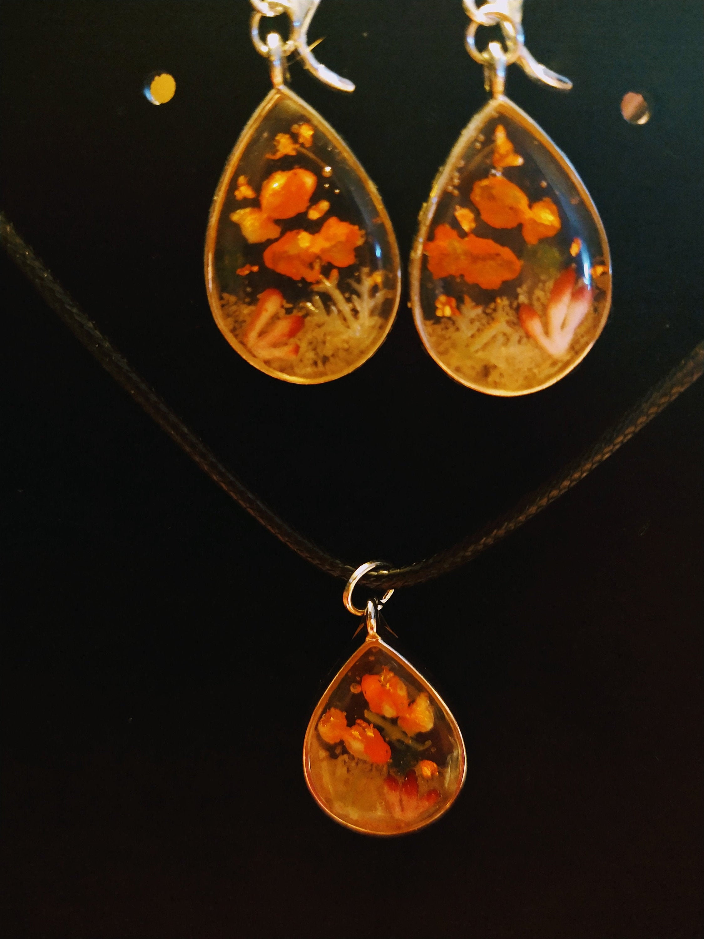 Aquarium necklace and earing set Etsy