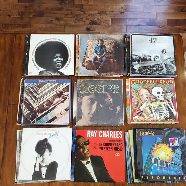 Vintage Vinyl Rock Records Albums 12" PICK 1: The Beatles, The Doors, Roberta Flack, Grateful Dead, John Prine, Lou Reed, Rush, The Who