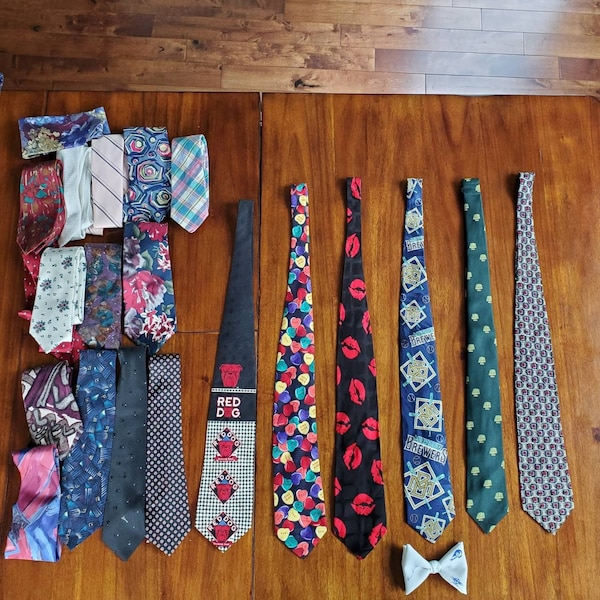 Vintage Men's Ties PICK 1: 80's Calvin Klein, J. Garcia, Looney Tunes, Ralph Marlin, Medical College of Wisconsin MCW, Botany 500