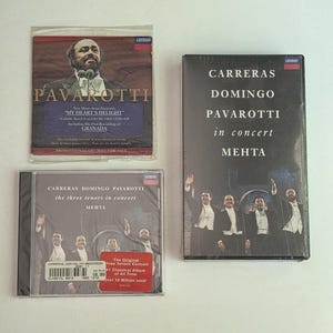Sealed Pavarotti Lot Carrera Domingo Pavarotti Three Tenors CD, VHS + Promo Cd All NEW London Records Opera Music