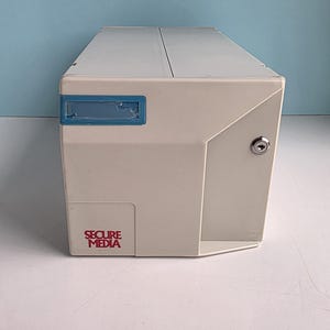 Vintage Computer Desk Organizer Case Secure Media CD Storage* White/Gray **NO Dividers** For general storage Read details