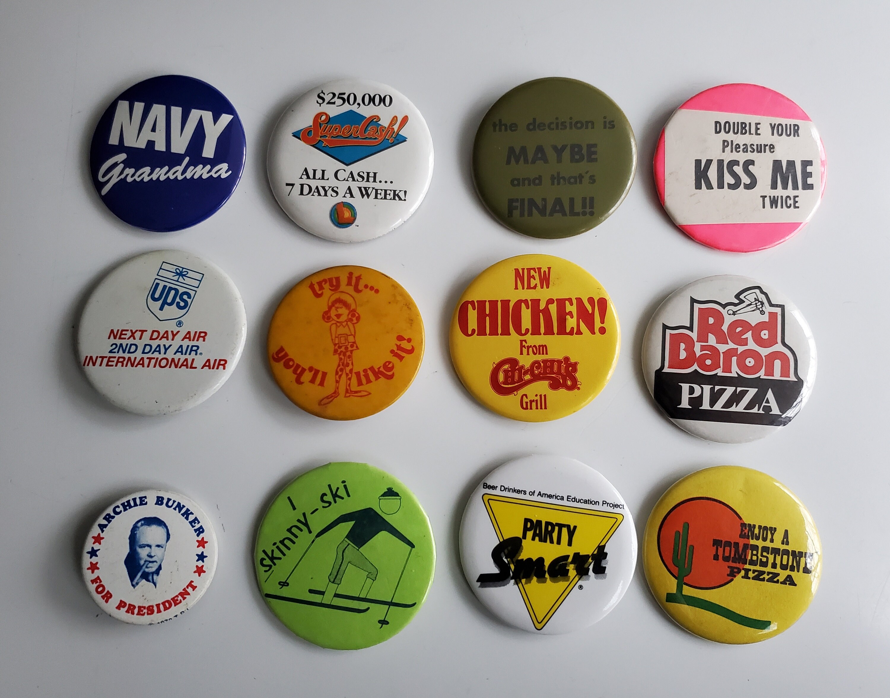 Vintage 80's + 90's Buttons Pins + Key Chains PICK ONE Barbie