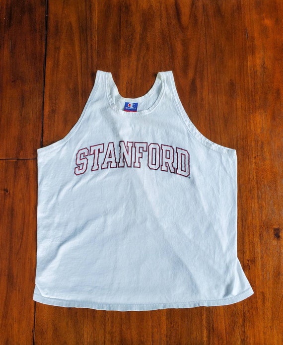 Vintage Stanford Champion Tank Top Adult Large, Wh