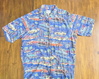 Reyn Spooner Hawaiian shirt Mario's Pizza Camaro Men's Size XXL Short Sleeve Fuggetaboutit Over Here