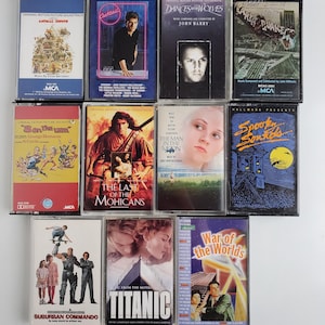 Re-Stocked Vintage Movie Soundtracks on Tape Cassette PICK 1: Suburban Commando, Last of the Mohicans, Land Before Time, Cocktail, Titanic