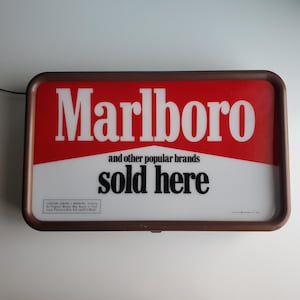 Vintage Marlboro Light up Sign Philip Morris Inc. 1986 19x12x4