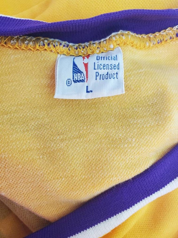 Authentic Vtg. 70s/80s Los Angeles Lakers Kareem Abdul Jabbar Sand Knit  Jersey