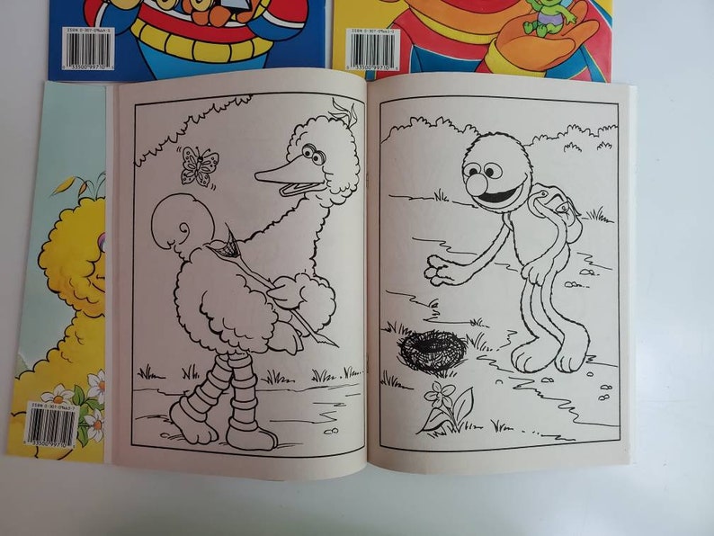Lot of Vintage Sesame Street Coloring Books 5: Dinosaur Days - Etsy