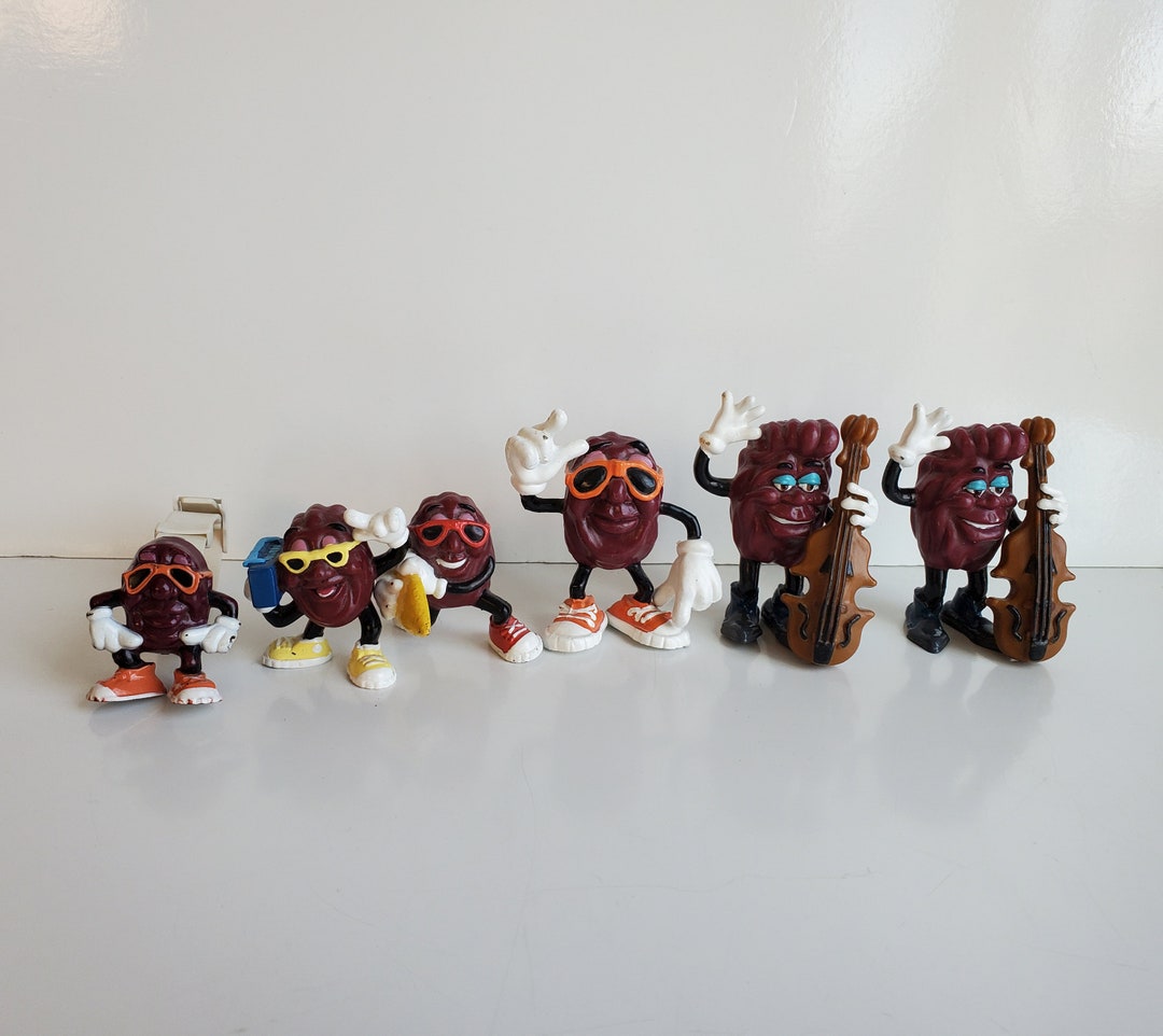 Vintage California Raisins Figures (5) + California Raisins Watch 1987/