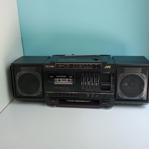 Vintage JVC PC-V55 Boombox Portable Component System with Tape Cassette Works Great Hyper Bass Sound Has Input for Components READ Details