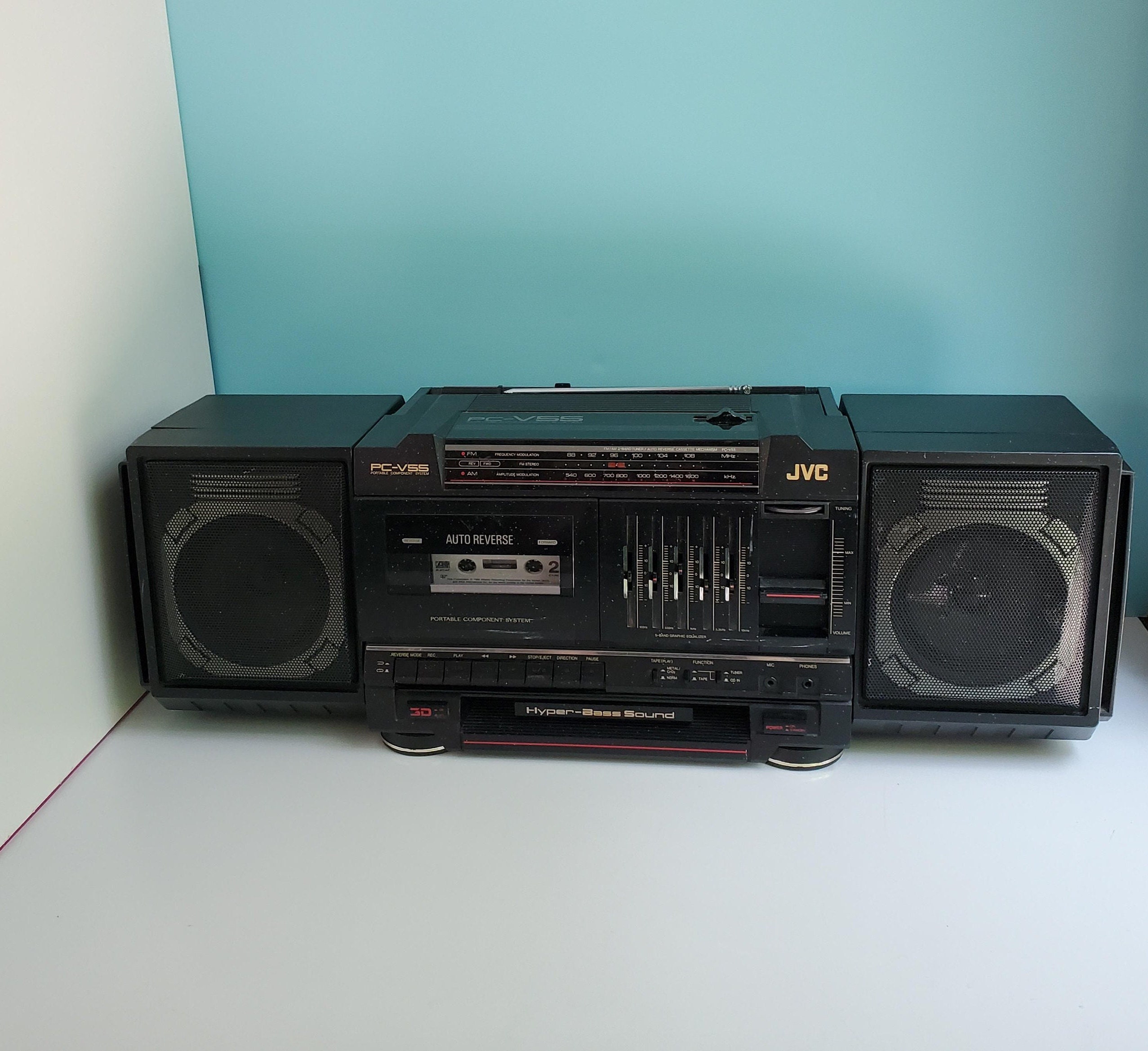 Vintage JVC PC-V55 Boombox Portable Component System With Tape