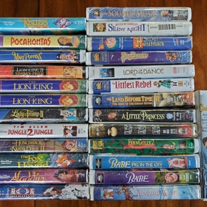 Sealed Disney VHS Clamshell New PICK 1: 101 Dalmatians, Aladdin, The Fox and The Hound, The Lion King, Pinocchio, Pocahontas