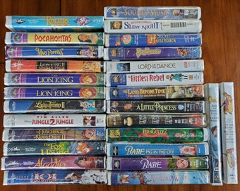 Sealed Disney VHS Clamshell New PICK 1: 101 Dalmatians, Aladdin, The Fox and The Hound, The Lion King, Pinocchio, Pocahontas