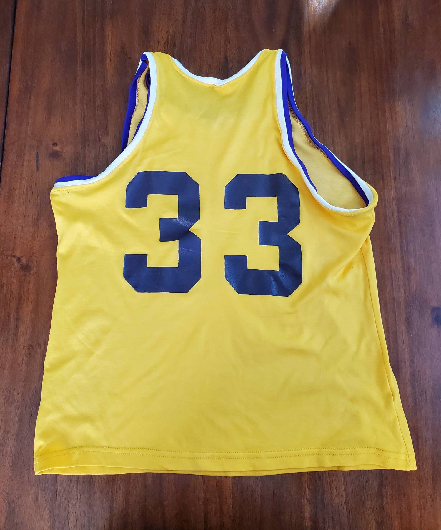 Vintage 80s-90s Sand Knit Kareem Abdul Jabbar Los Angeles Lakers Jersey 46  XL
