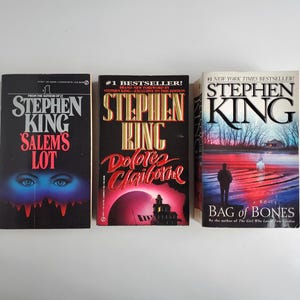 Stephen King Lotto di 3 libri tascabili: Salem's Lot, Dolores Claiborne e Bag of Bones...DC e BofB sono le prime (1) stampe