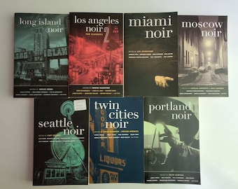 8 Akashic Noir Books: Brooklyn Noir, Miami Noir, Moscow Noir, Portland Noir, Los Angeles Noir 2, Twin Cities Noir, Long Island Noir, Seattle