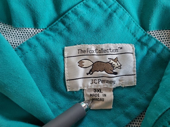 Vintage 80's Teal Coat JC Penney The Fox Collecti… - image 3