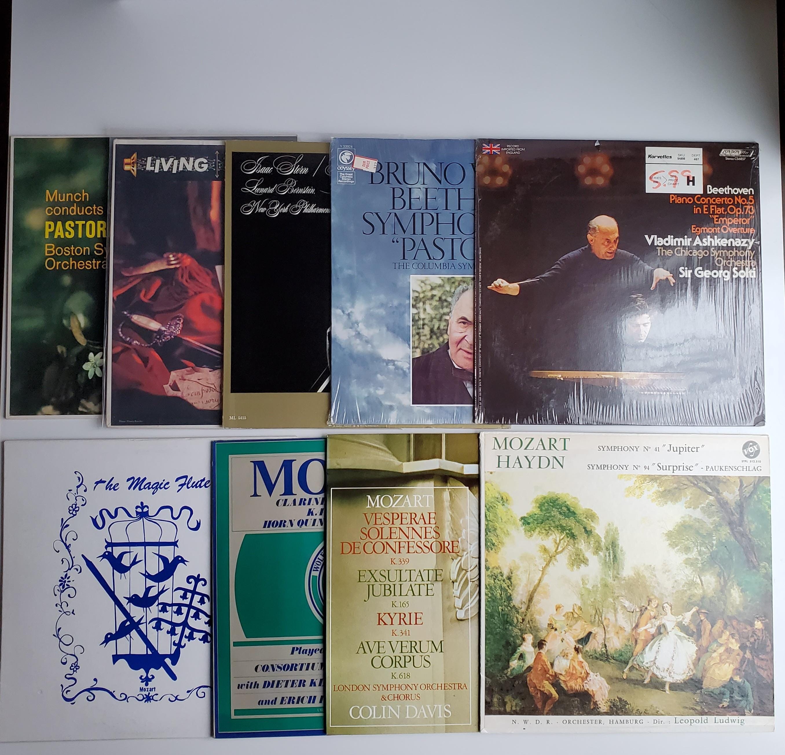 Classical Vinyl Record Lots PICK 1: Beethoven (5 records) Living Stereo Shaded Dog Eroica, etc. OR Mozart (4 records) Ave Verum Corpus, etc.