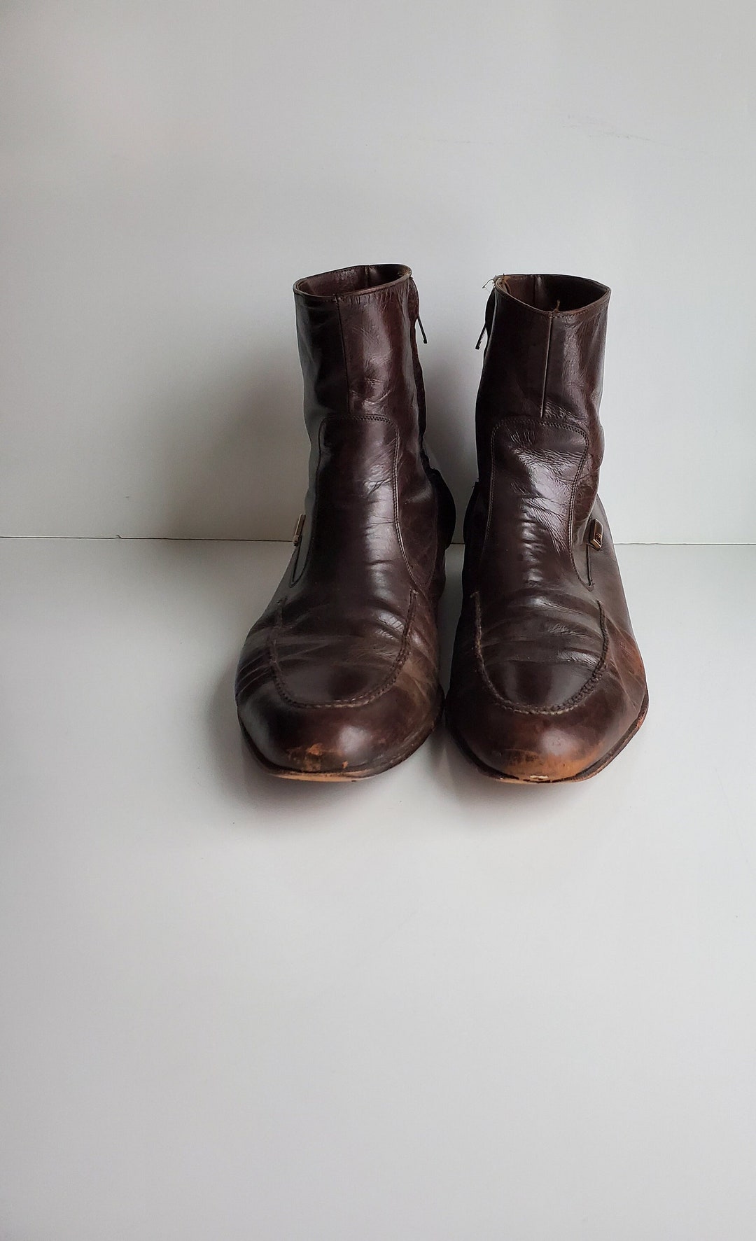 Vintage Royal Imperial Leather Side Zipper Dress Boots by Etsy