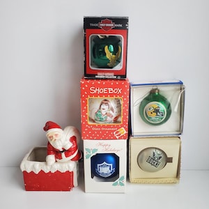 Vintage Weihnachtsbaumschmuck PICK 1: Harley Davidson 2001, 1992 Schuhkarton Mastercard Vintage Kreditkartenpromo, Milwaukee Wave