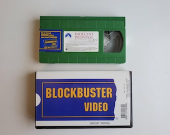 Indecent Proposal Featuring Demi Moore Vintage Blockbuster Video Rental VHS Green color tape version Blockbuster Clamshell VHS 1995