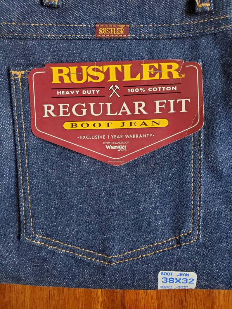 Vintage 80's Rustler Boot Jeans Taglia 38x32 Wrangler | Etsy Italia