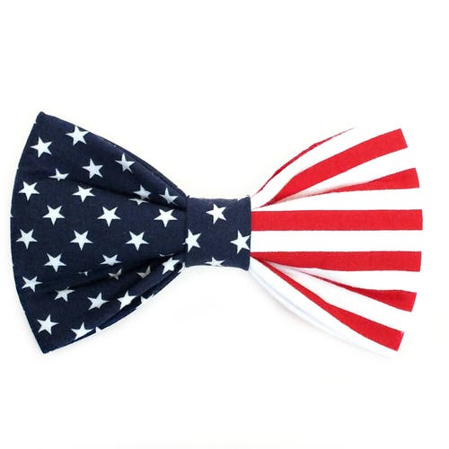 Patriotic American Flag Dog Bow Tie Pet Bow Tie Collar Bow | Etsy