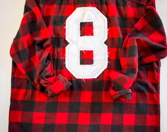 Custom Vintage T-shirt Back Flannel, College Apparel, College