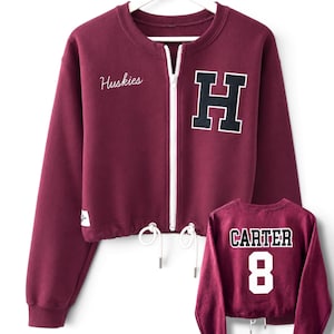 Stadium Jacket, Custom Team Name Jacket, Personalized School Spirit Jacket, Football Mom Game Day Wear, Custom Mascot Varsity Jacket